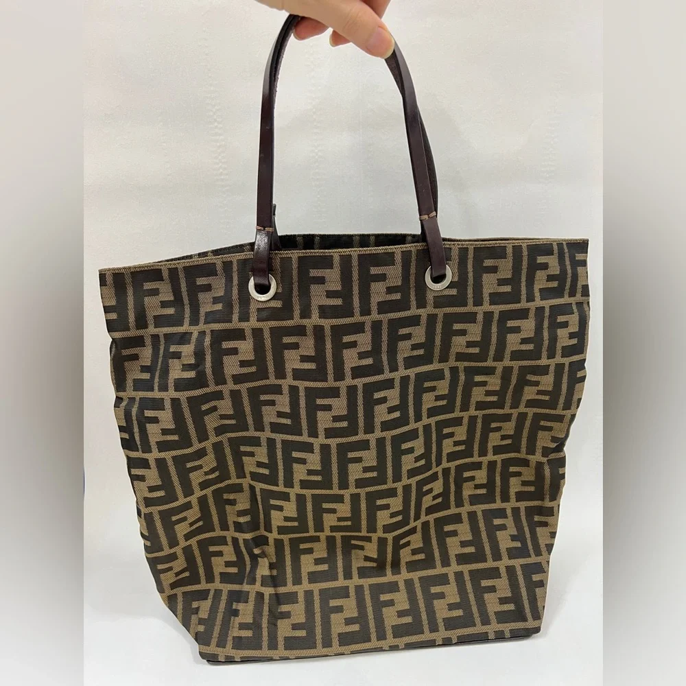 Fendi Zucca Brown Jacquard Tote Bag - Picture 5 of 12